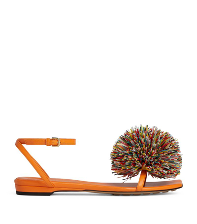 Shop Bottega Veneta Adam Flat Sandals In Orange