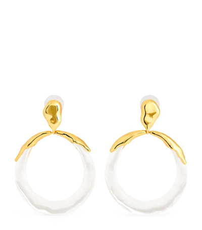 Shop Alexis Bittar Gold-plated Molten Drop Earrings In Clear