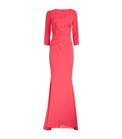 Shop Safiyaa Asymmetric Pollina Gown In Pink