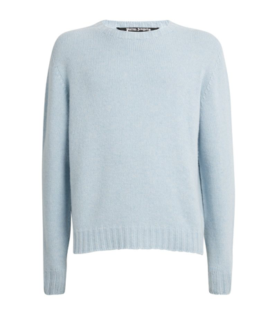 Shop Palm Angels Back-logo Sweater In Blue