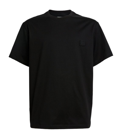 Shop Wooyoungmi Embossed Gradient Logo T-shirt In Black