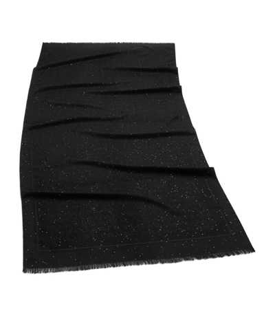 Shop Bvlgari Sequinned Lettere Maxi Scarf In Black
