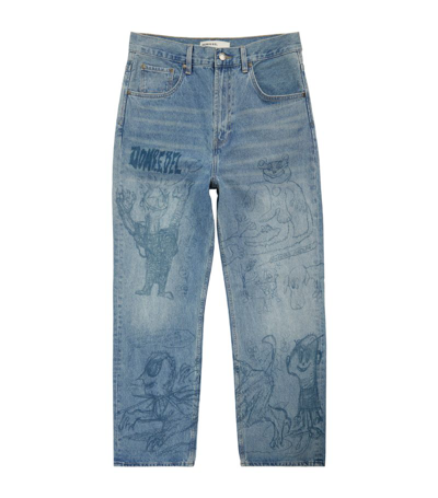 Shop Domrebel Homework Straight-leg Jeans In Blue