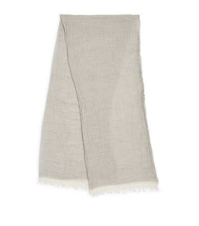 Shop Begg X Co Cashmere-silk Staffa Scarf In Grey