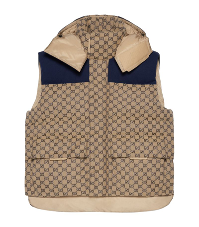 Shop Gucci Padded Gg Gilet In Neutrals