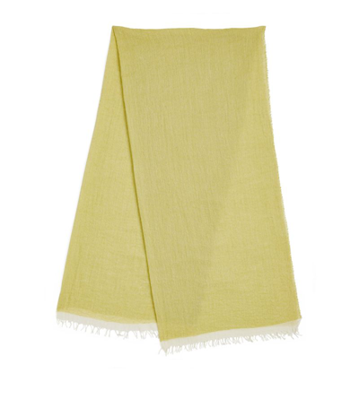 Shop Begg X Co Cashmere-silk Staffa Scarf In Yellow