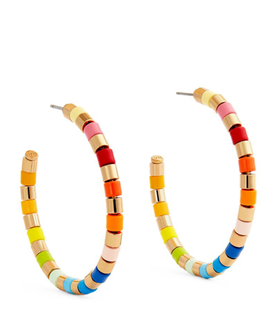 Shop Roxanne Assoulin Rainbow Hoop Earrings In Multi