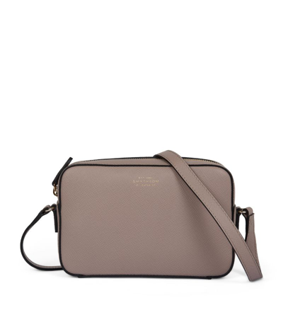 Shop Smythson Small Leather Camera Bag In Brown