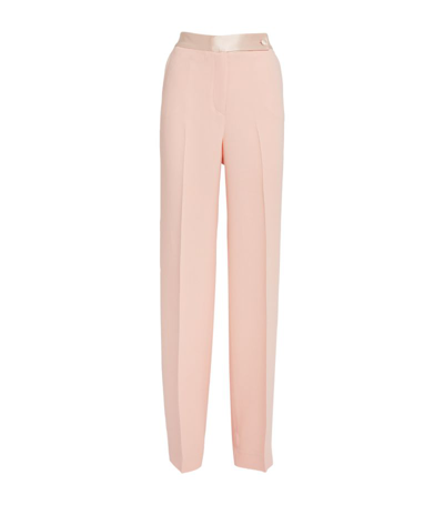 Shop Kiton Satin Tailored Trousers In Pink