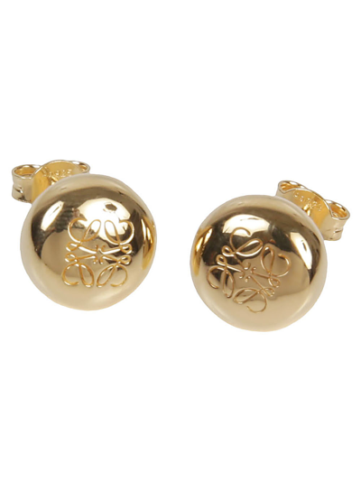 Shop Loewe Anagram Earrings In Gold