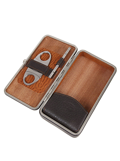Shop F. Hammann Leather Cigar Case In Brown