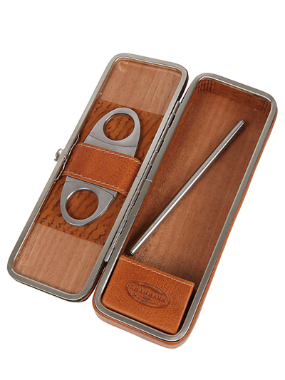 Shop F. Hammann Leather Cigar Case In Brown