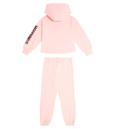 Shop Moschino Cotton-blend Jersey Tracksuit In Pink