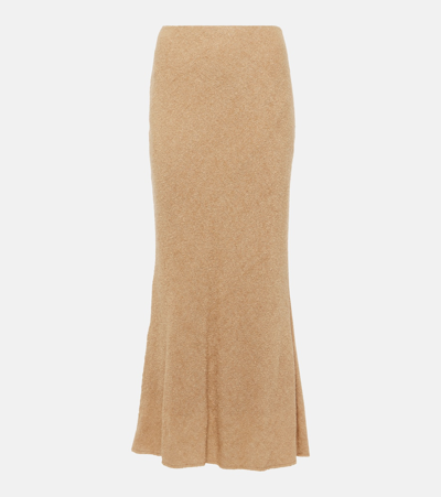 Shop Gabriela Hearst Belo Silk And Wool Boucle Maxi Skirt In Beige
