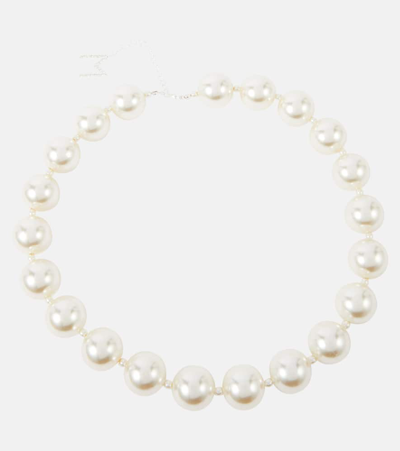 Shop Magda Butrym Faux Pearl Necklace In White