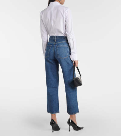 Agolde Ren High-rise Cropped Straight Jeans In Blue