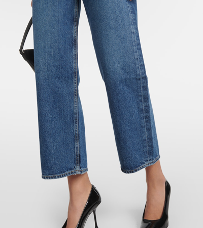 Agolde Ren High-rise Cropped Straight Jeans In Blue