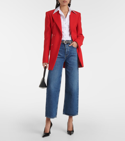 Agolde Ren High-rise Cropped Straight Jeans In Blue