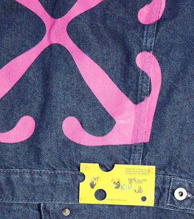 Off-white Blue Bookish Glitter Denim Jacket In Blue