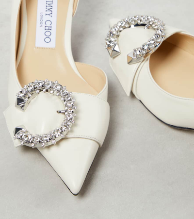 Jimmy Choo Melva 50 Embellished Leather Pumps In White