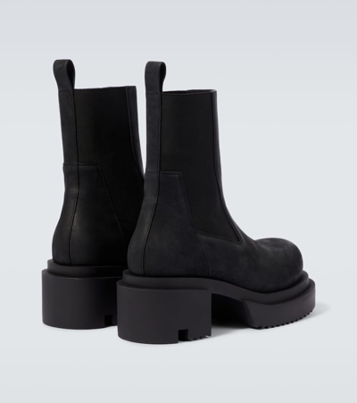 Rick Owens Chunky Sole Ankle Boots With Elastic Panels In Black