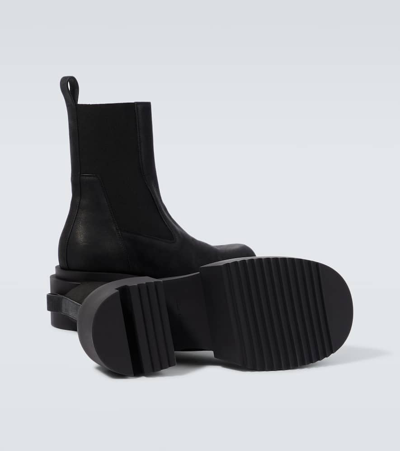 Rick Owens Chunky Sole Ankle Boots With Elastic Panels In Black