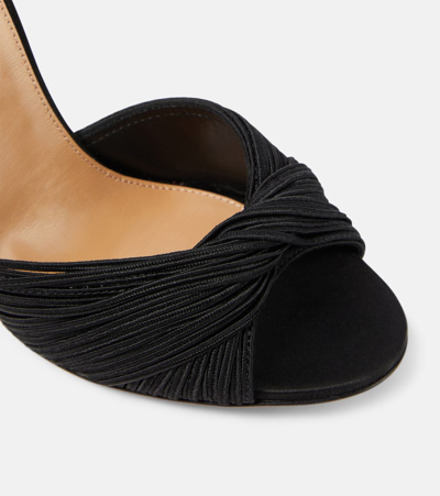 Shop Aquazzura Bellini Beauty 105 Satin Sandals In Black