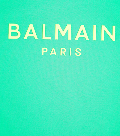 Balmain Logo Cotton Jersey T-shirt In Green