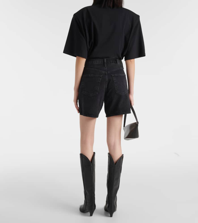 Shop Citizens Of Humanity Marlow Mid-rise Denim Shorts In Black