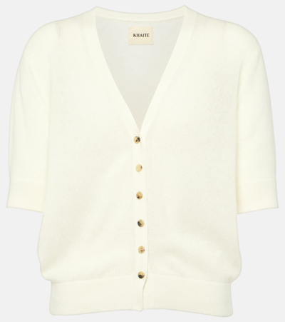 Shop Khaite Dianna Cashmere-blend Cardigan In White