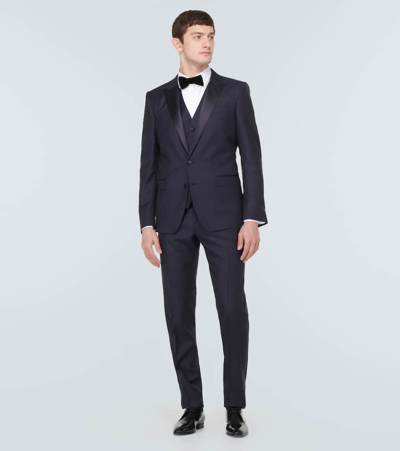 Shop Dolce & Gabbana Wool And Silk-blend Suit In Blue