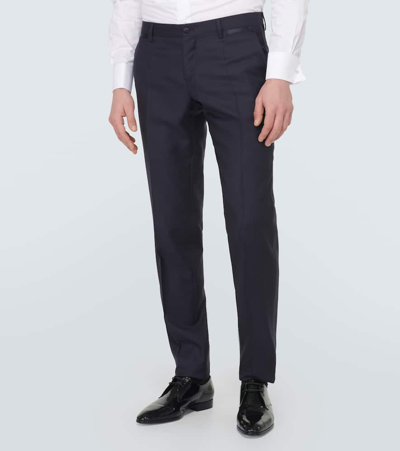 Shop Dolce & Gabbana Wool And Silk-blend Suit In Blue