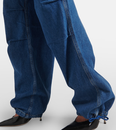 Shop Dion Lee Parachute Mid-rise Wide-leg Jeans In Blue