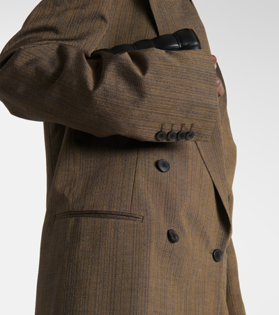 Dries Van Noten Double-breasted Cotton-blend Blazer In Yellow