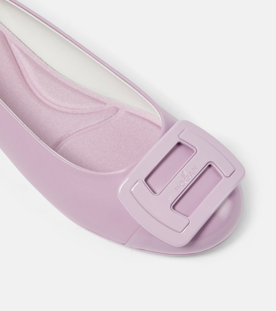 Hogan Logo Plaque Ballerina Flats In Pink