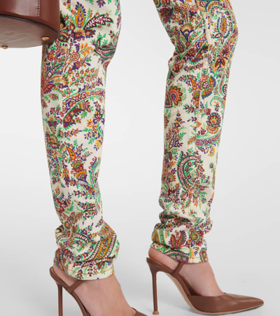 Shop Etro Paisley Mid-rise Slim Jeans In Multicoloured