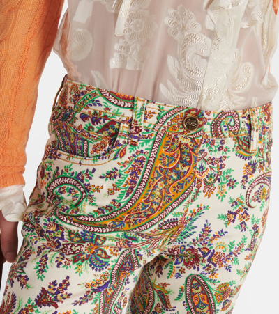 Shop Etro Paisley Mid-rise Slim Jeans In Multicoloured