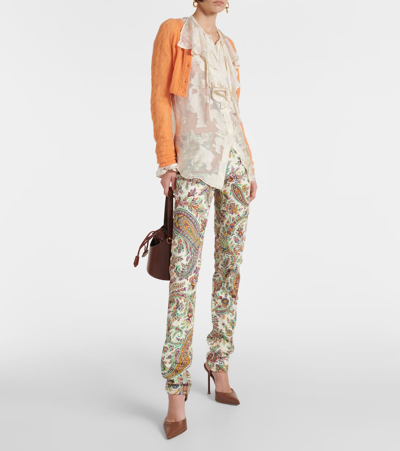 Shop Etro Paisley Mid-rise Slim Jeans In Multicoloured