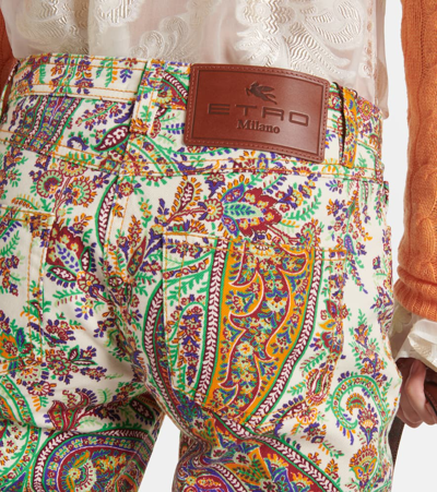 Shop Etro Paisley Mid-rise Slim Jeans In Multicoloured