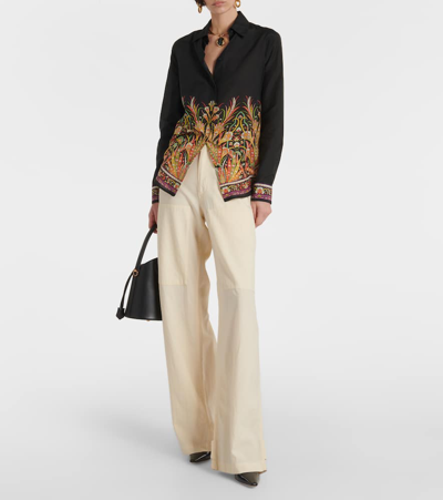 Shop Etro Printed Cotton And Silk Shirt In Multicoloured