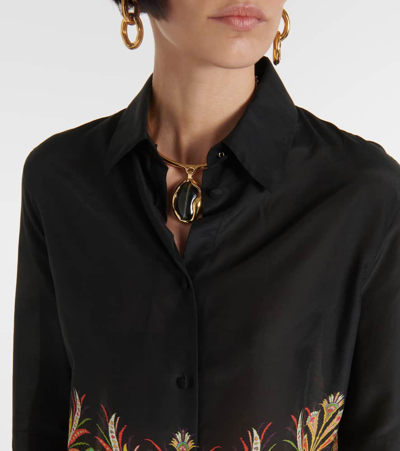 Shop Etro Printed Cotton And Silk Shirt In Multicoloured