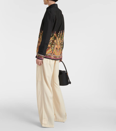 Shop Etro Printed Cotton And Silk Shirt In Multicoloured