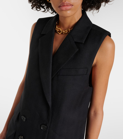 Shop Co Pinstriped Wool Vest In Black