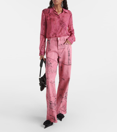 Blumarine Wide-leg Jeans In Multicoloured