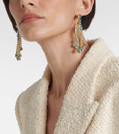 Shop Magda Butrym Crystal-embellished Drop Earrings In Blue