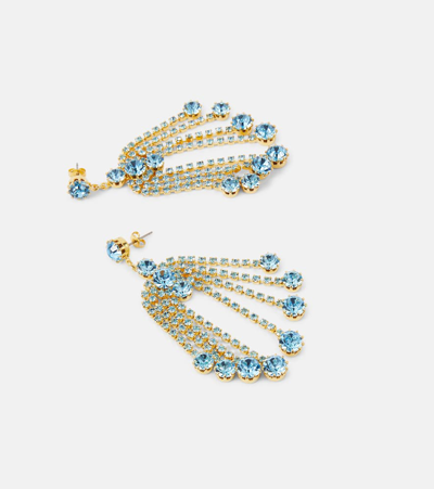 Shop Magda Butrym Crystal-embellished Drop Earrings In Blue