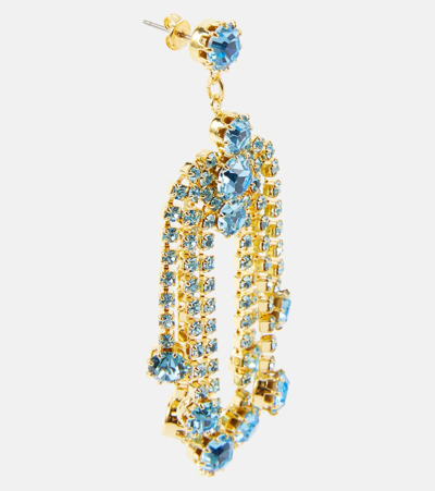 Shop Magda Butrym Crystal-embellished Drop Earrings In Blue