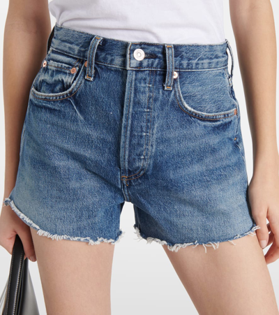 Shop Citizens Of Humanity Marlow Mid-rise Denim Shorts In Blue