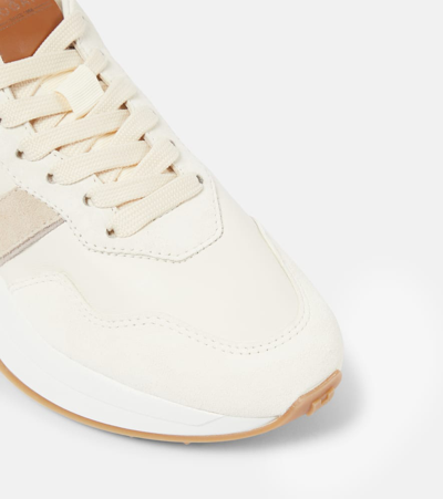 Shop Hogan H641 Suede And Leather Sneakers In Neutrals