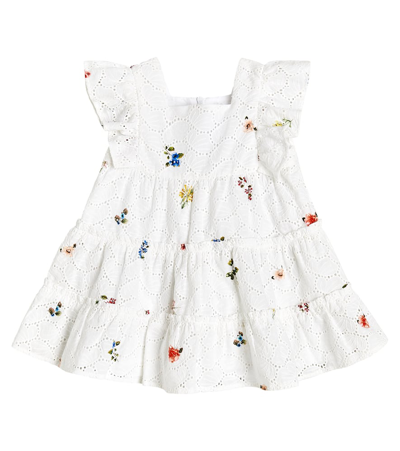 Shop Tartine Et Chocolat Embroidered Broderie Anglaise Cotton Dress In White